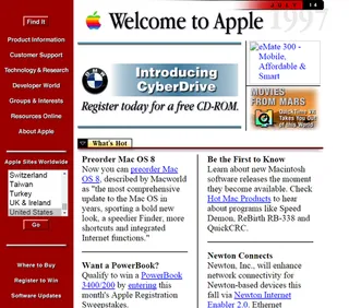 Apple Web Evolution 1997