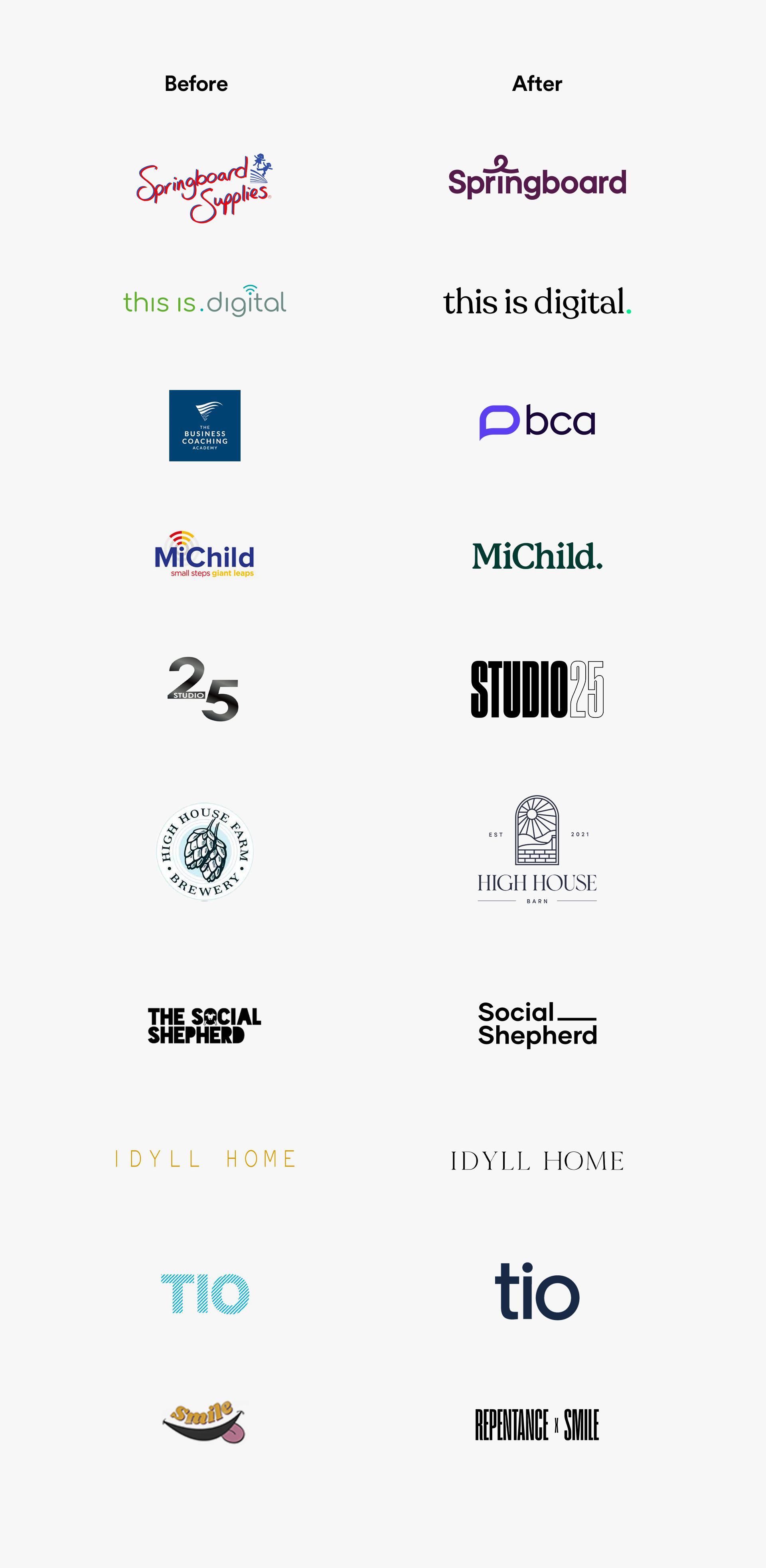 Before and After Logos by MadeByShape