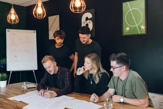 Jason going through website wireframes at MadeByShape