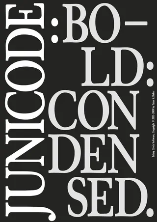 Junicode bold condensed typeface