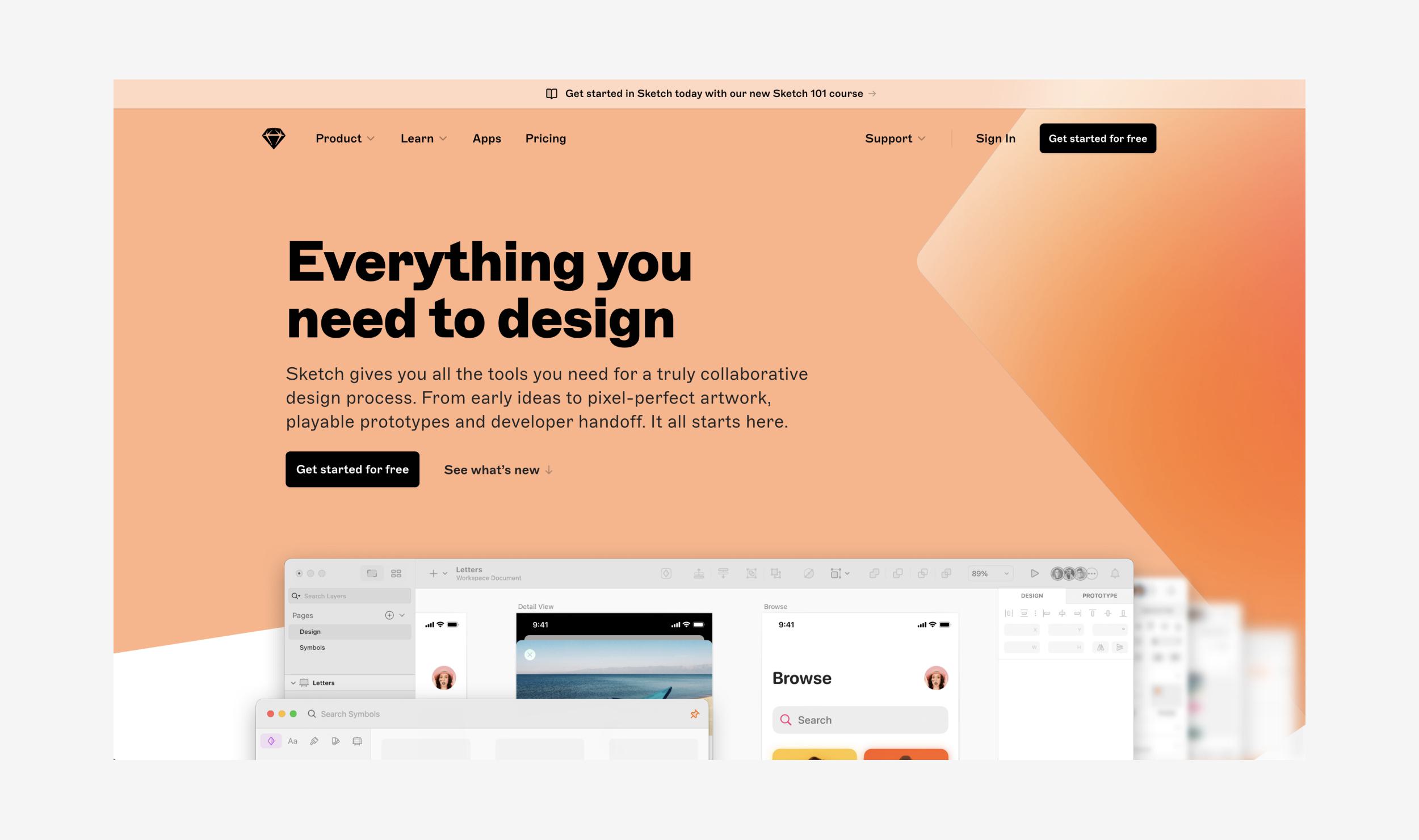 Sketch Website Landing Page