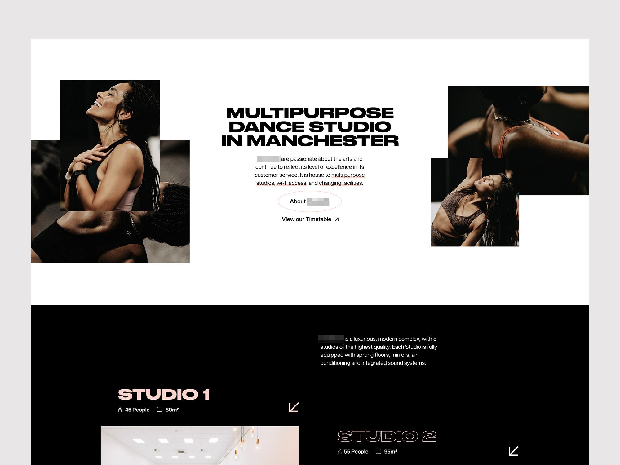 Dance Studio Web Homepage Design