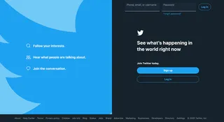 Twitter website after shape