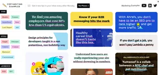Copywriting examples