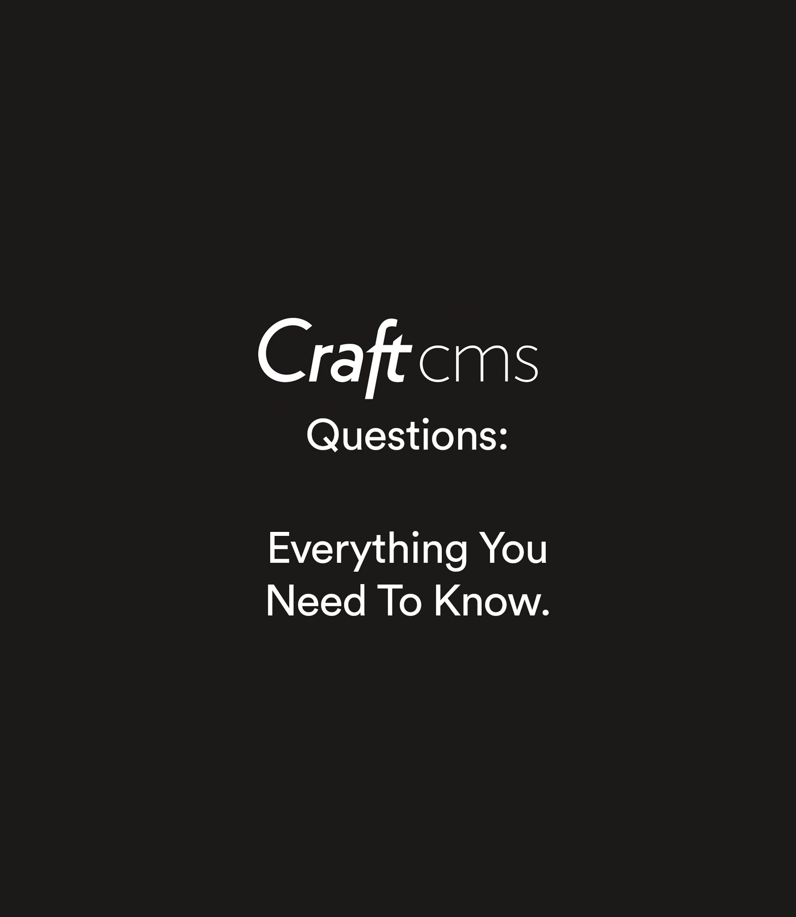 Craft CMS Questions: What You Need To Know. | MadeByShape