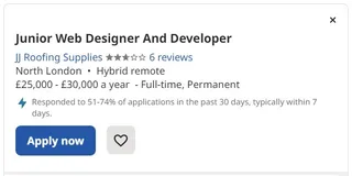 Job ad from indeed